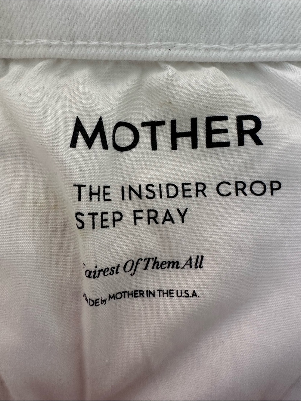 Mother The Insider Crop Step Fray White Jeans - Picture 3 of 9
